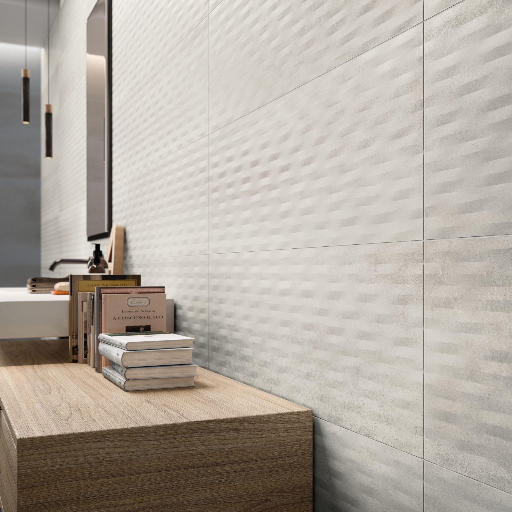 Detaliu faianta baie Met.All decor 3D