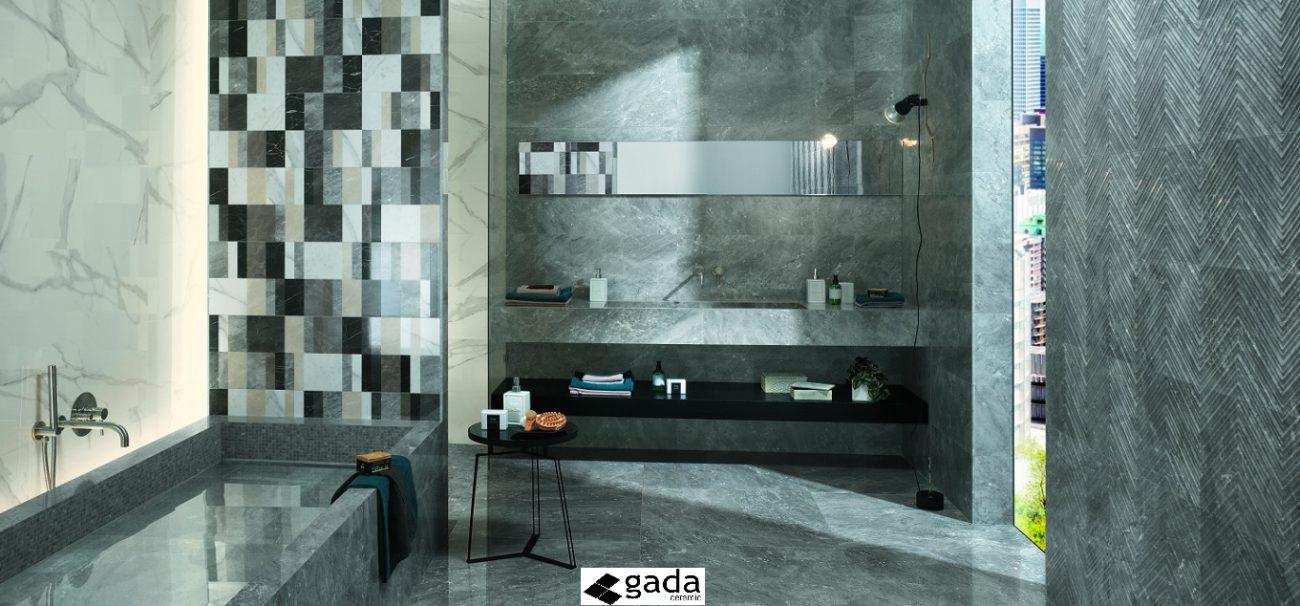 Baie_amenajata_cu_faianta_lucioasa_aspect_marmura_RomaClassic_GrigioSuperiore_Statuario_GrigioSuperiorePeak_FramesInserto_30