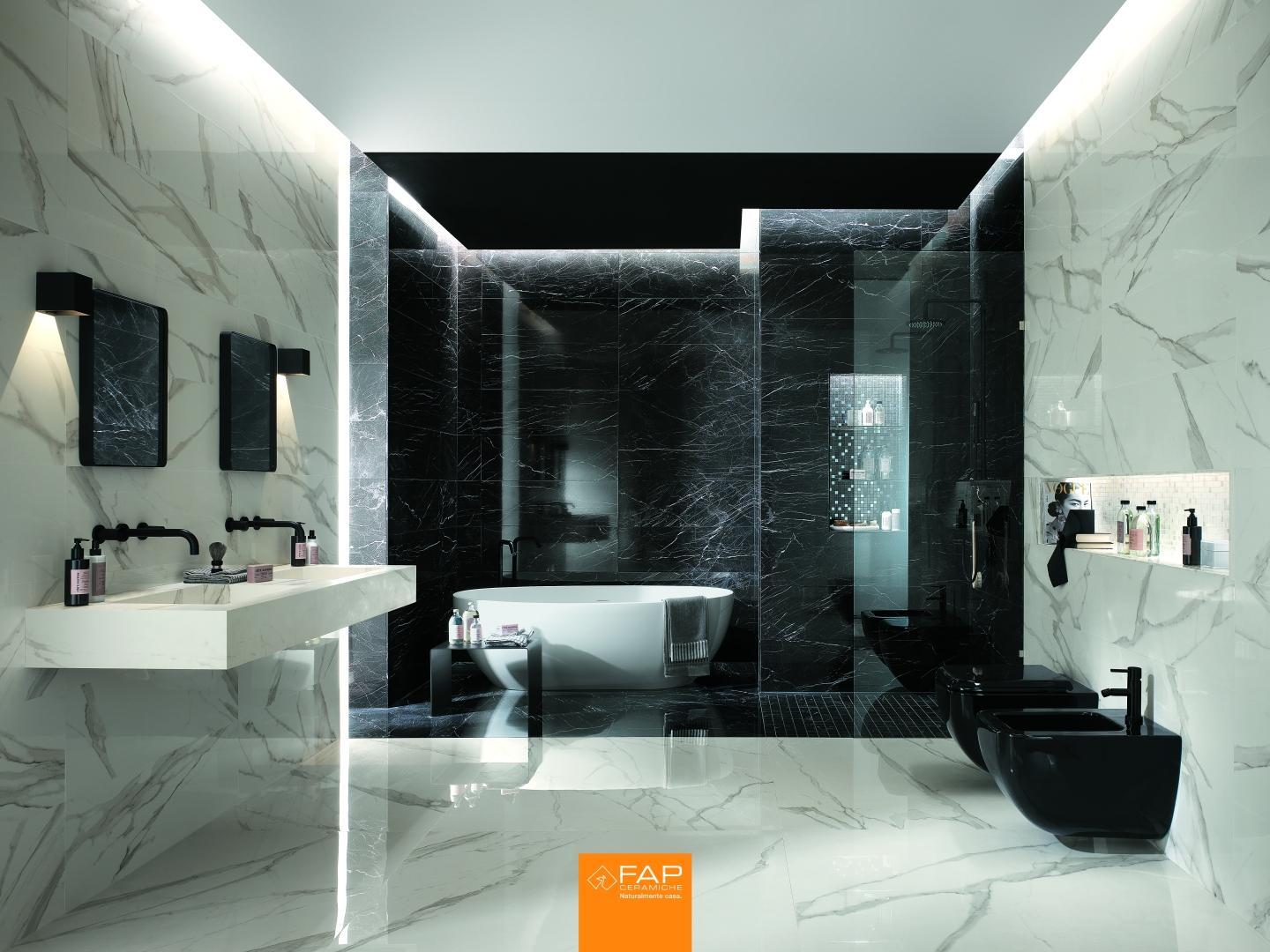 Faianta cu aspect de marmura neagra Roma Classic