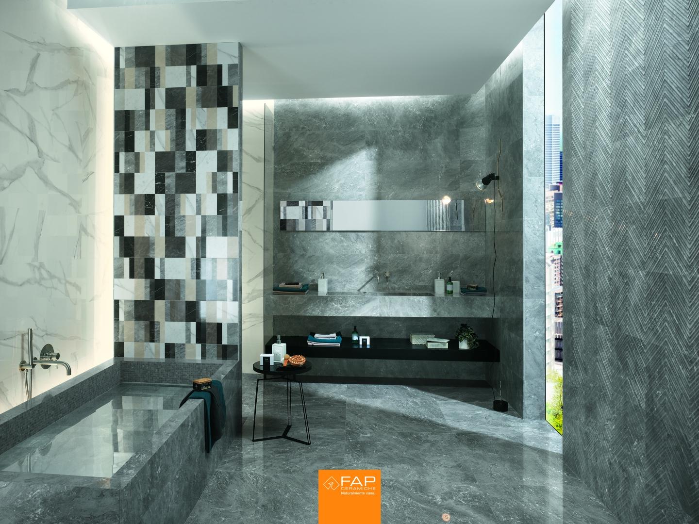 Faianta cu aspect de marmura gri lucios Roma Classic