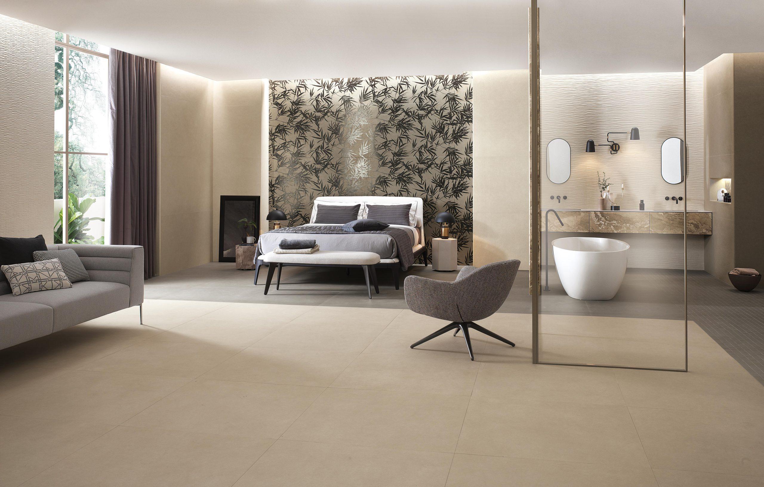 Dormitor cu gresie si decor Sheer 80x160 cm Fap