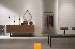 Amenajare cu faianta Alba Lumina Sand art