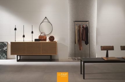 Amenajare cu faianta Alba Lumina Sand art