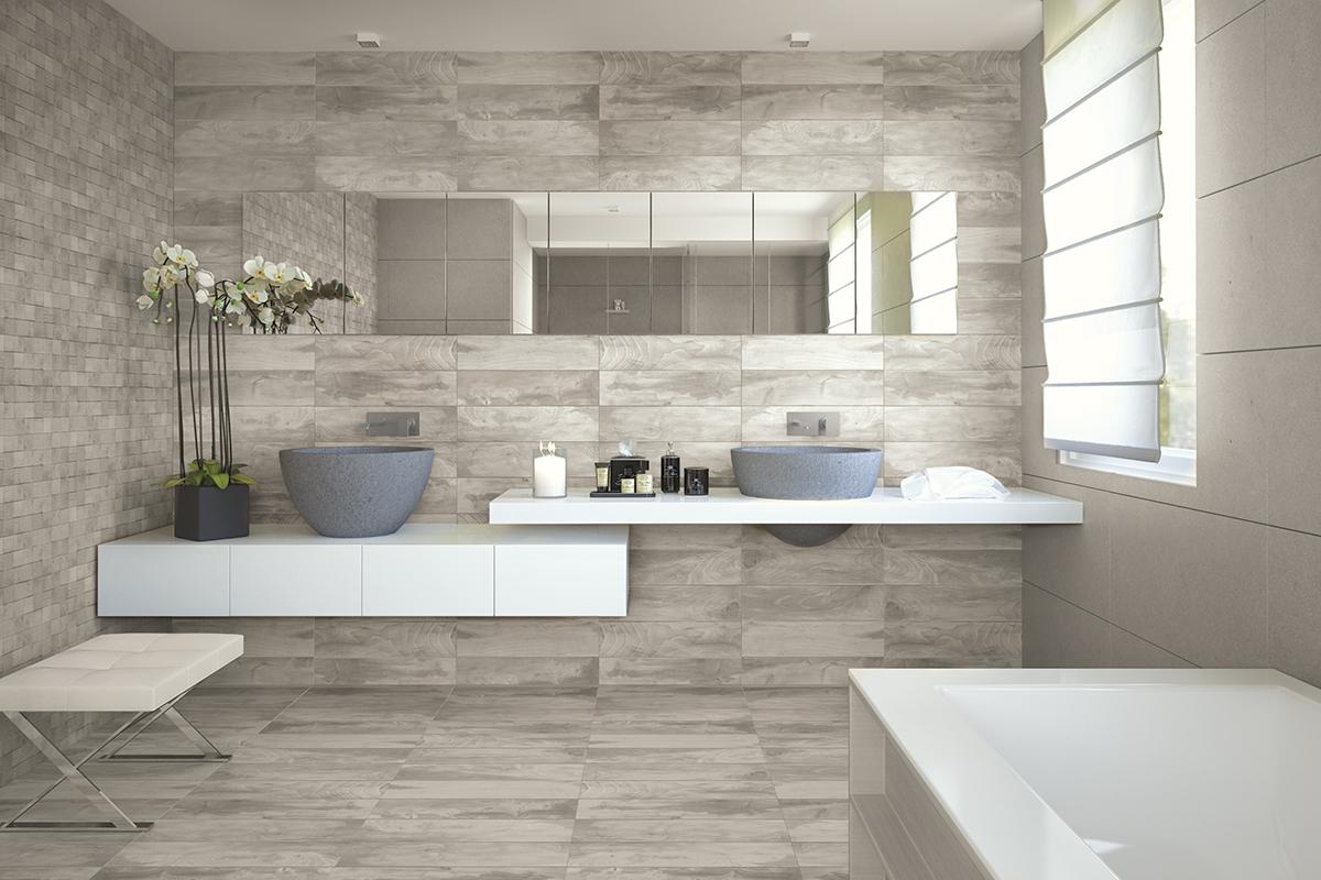 Baie cu gresie tip parchet ceramic EK 