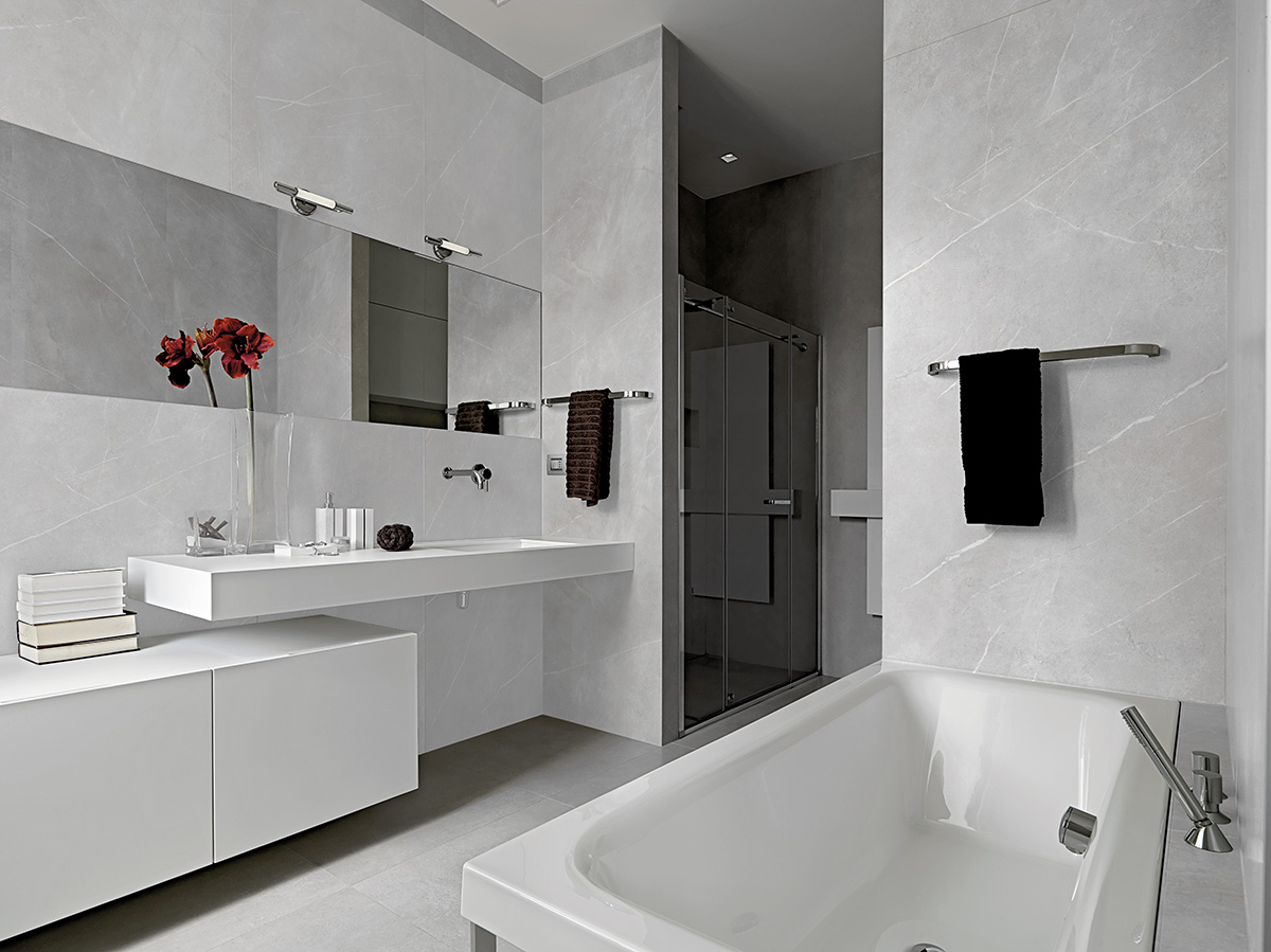 Amenajare spatiu cu lastre ceramice portelanate Ek