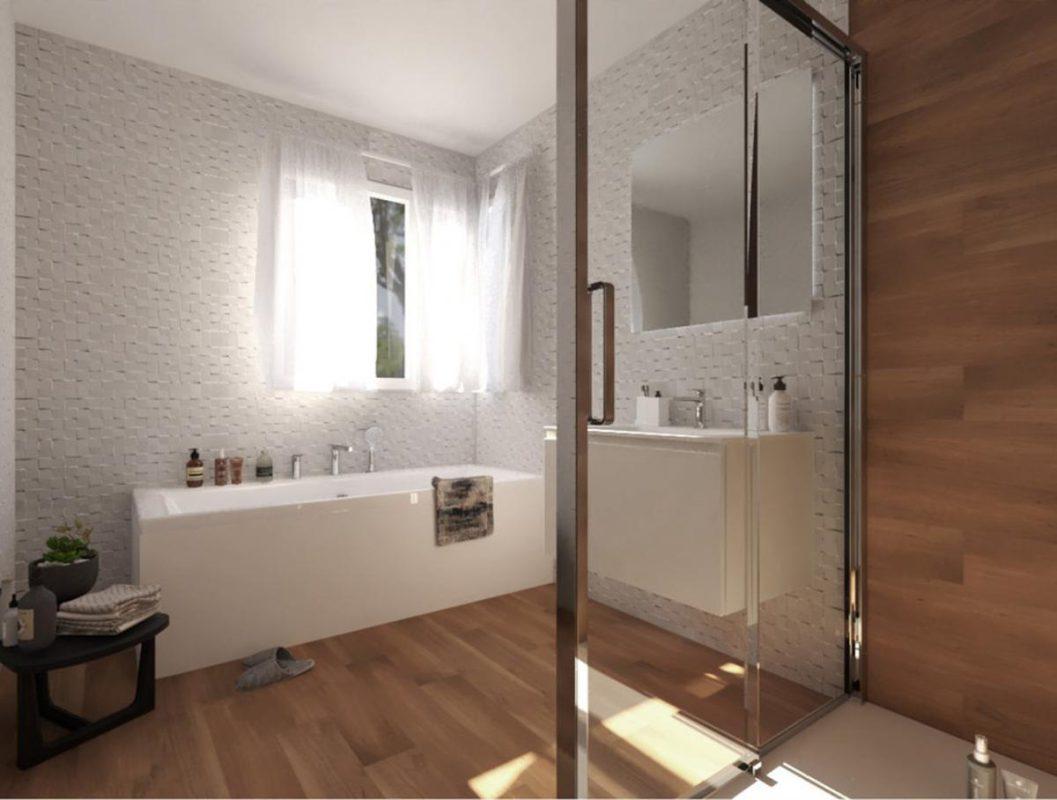 Baie cu Gresie Tip Parchet Nuances