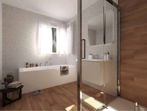 Baie cu faianta 3D Lumina Cube 25x75