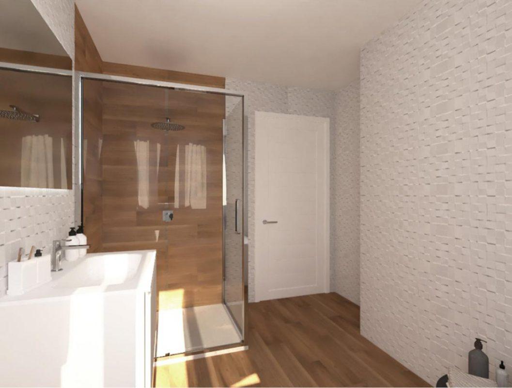 Baie cu faianta alba 3D Cube 25x75