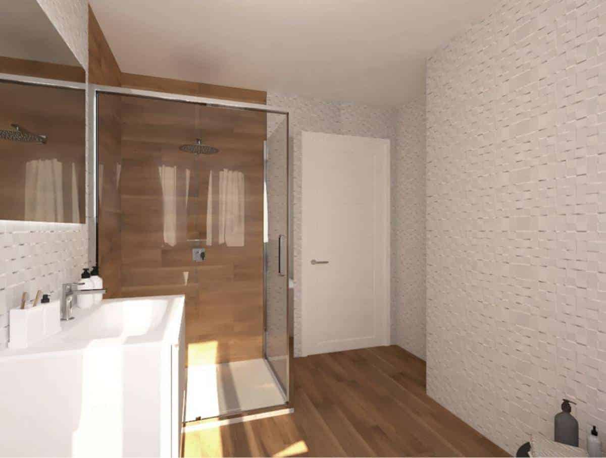 Baie cu faianta alba 3D Cube 25x75 