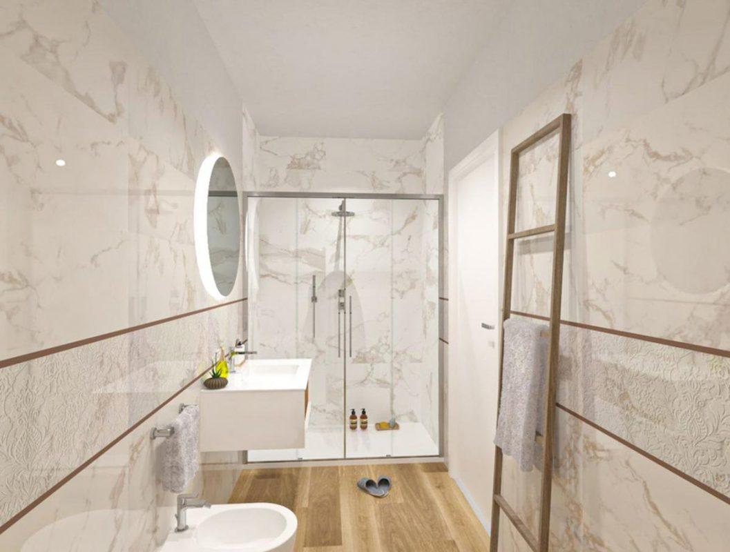 Faianta Lucioasa tip Marmura Roma 30.5x91.5 cm Amenajare Baie