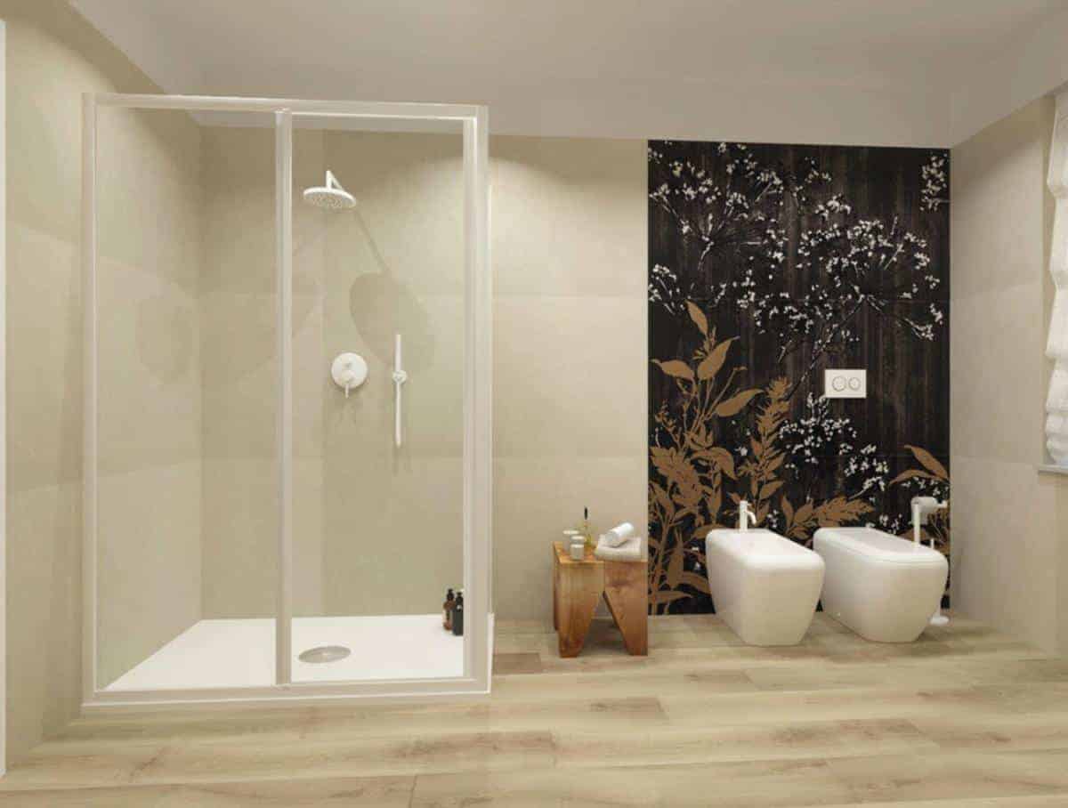 Baie amenajata cu placi de faianta 80x160 cm Bloom 