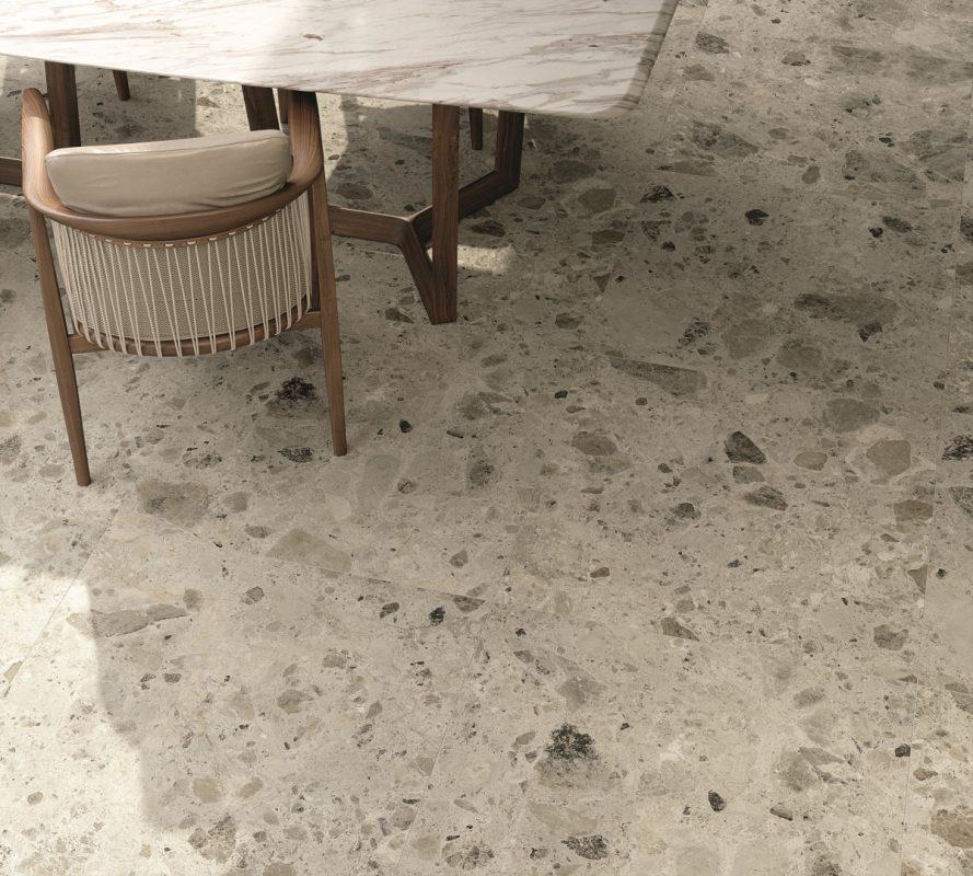 Terasa cu Gresie Exterior Portelanata tip Terrazzo Nativa