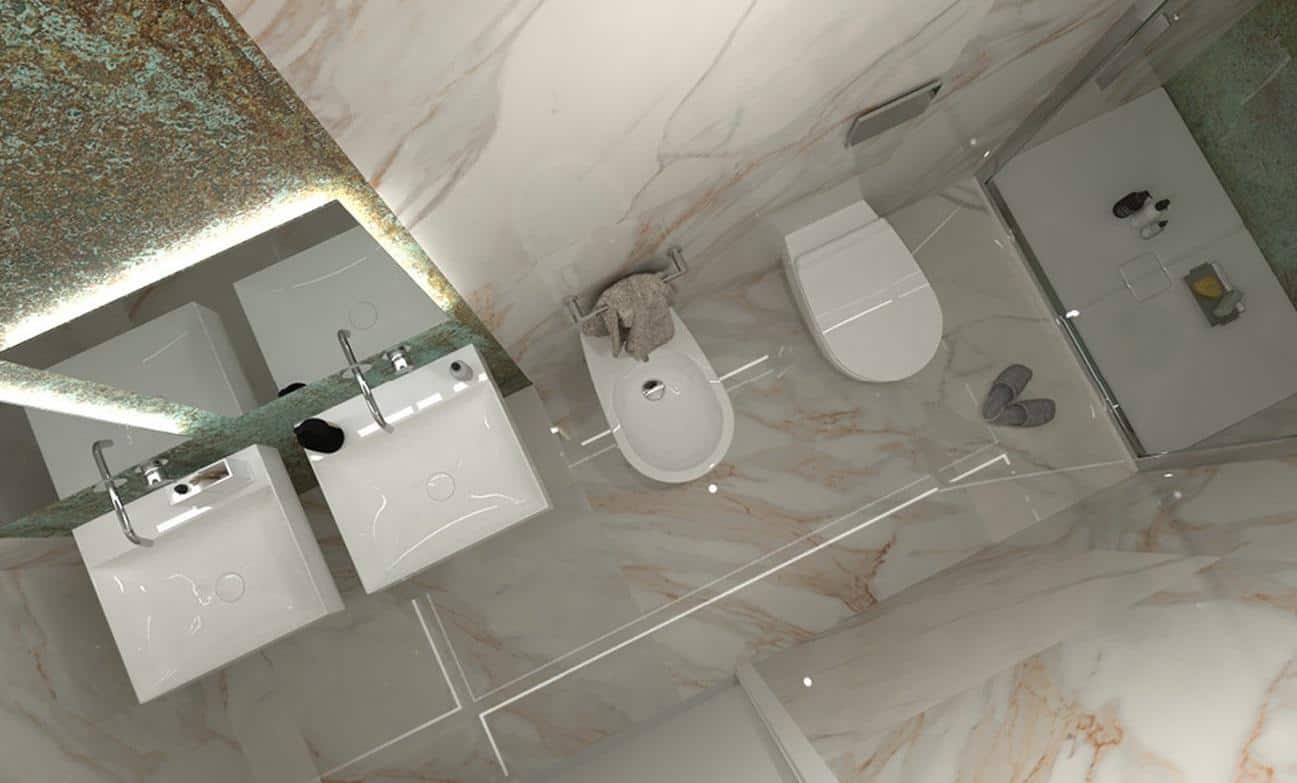 Baie moderna cu gresie si faianta modele 2022