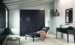 Faianta Lucioasa Baie Alb/Negru CHIC