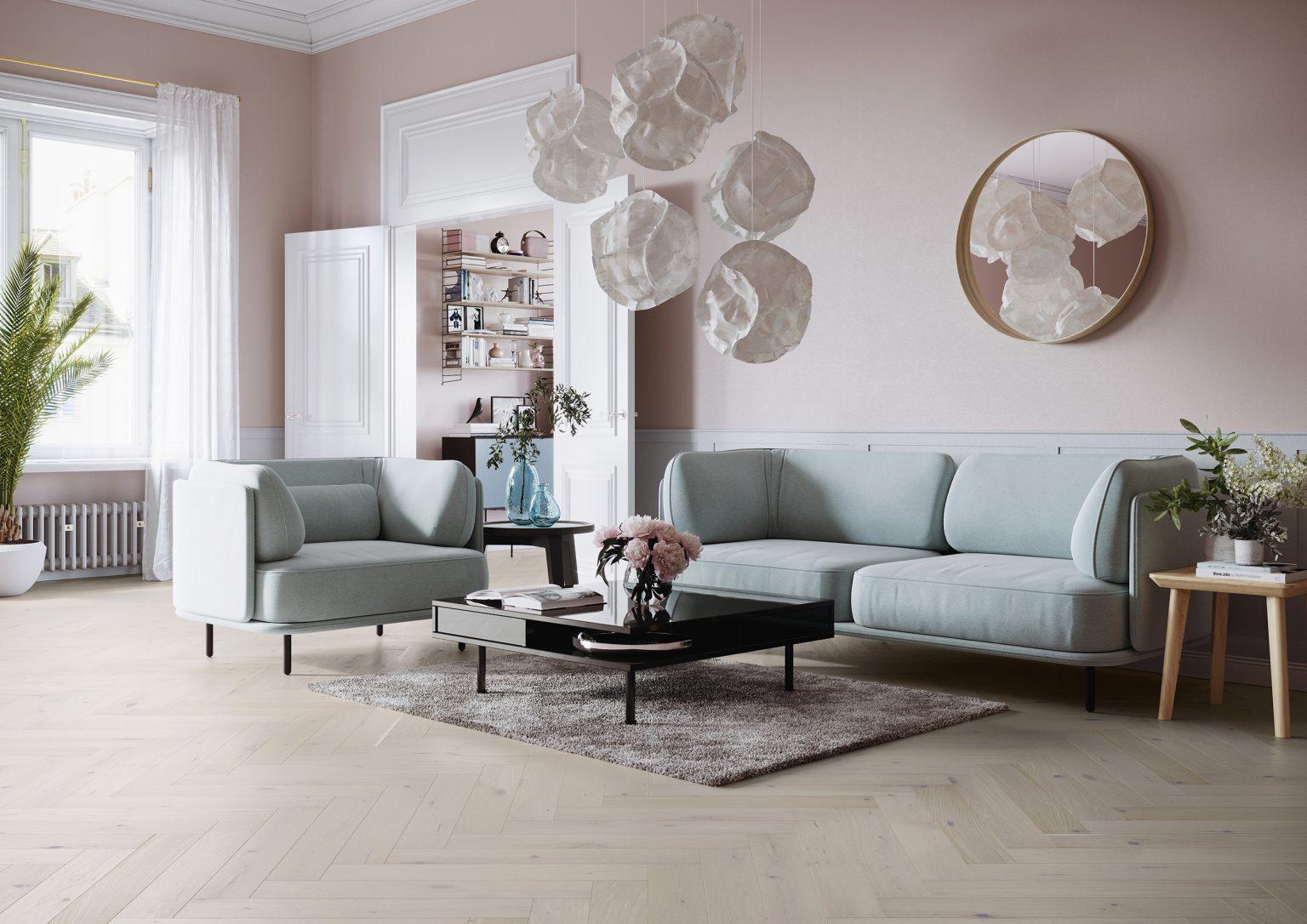Parchet din lemn stratificat tip Herringbone Light