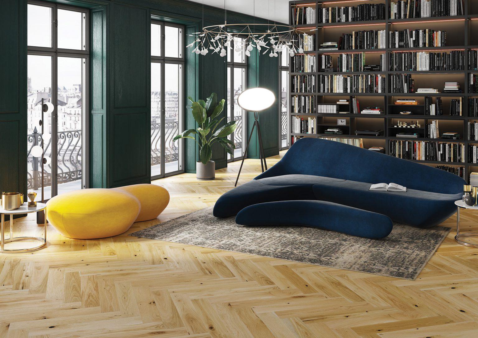 Parchet din lemn stratificat tip Herringbone Light