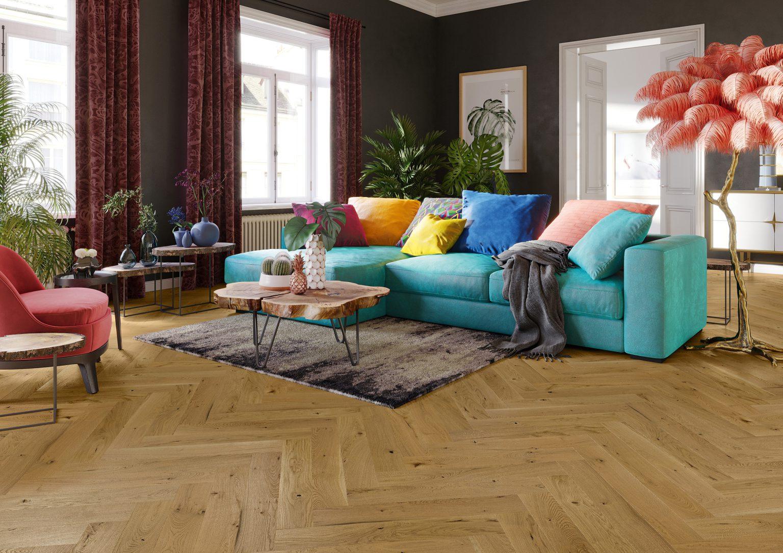 Parchet din lemn stratificat Herringbone Dark