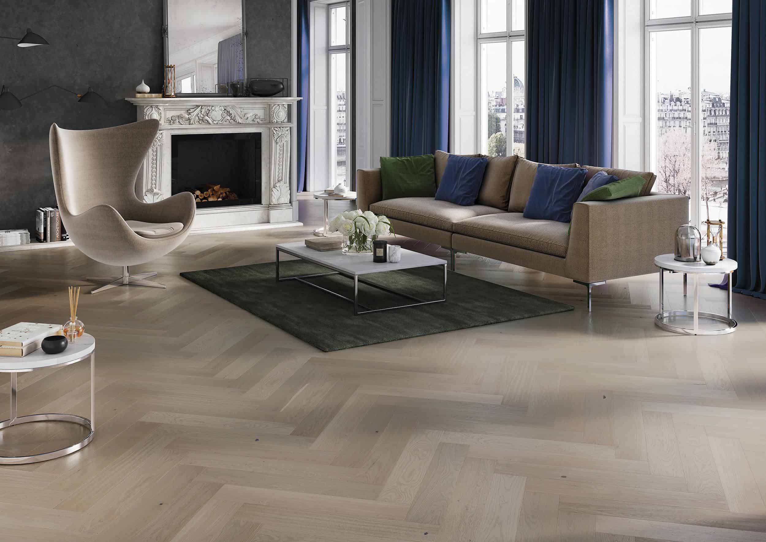 Parchet din lemn stratificat Herringbone Dark - imagine 3