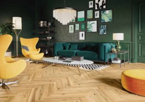 Parchet din lemn stratificat Herringbone Dark - imagine 4