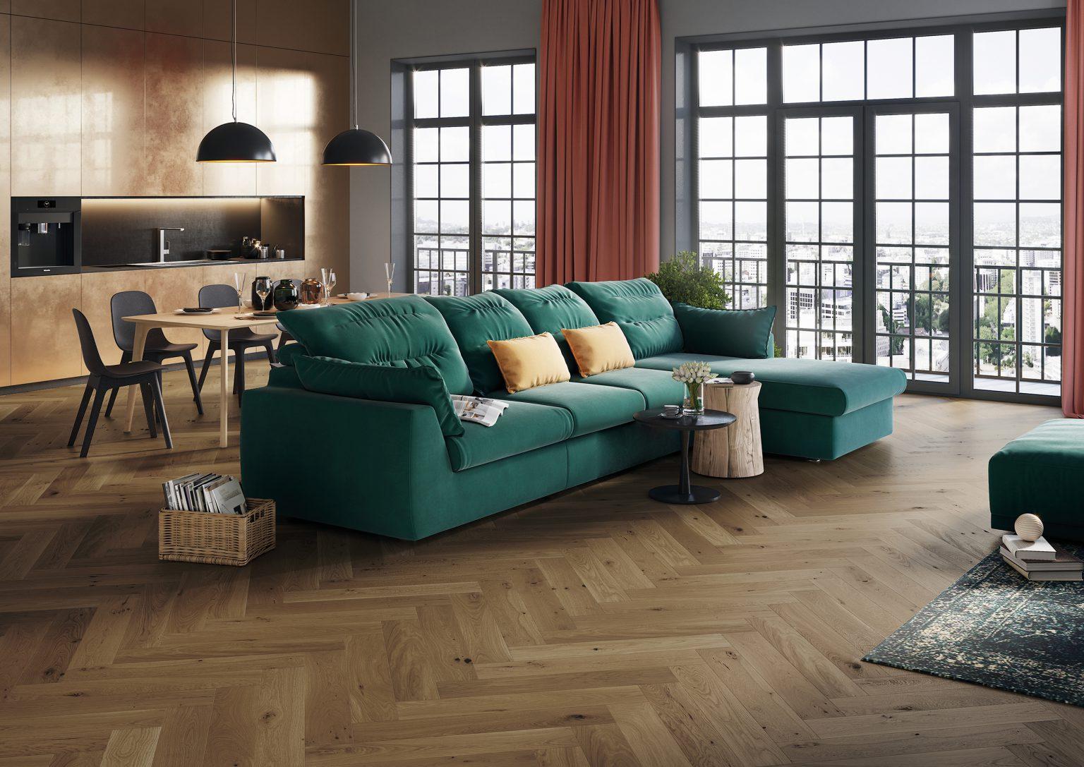 Parchet din lemn stratificat Herringbone Dark
