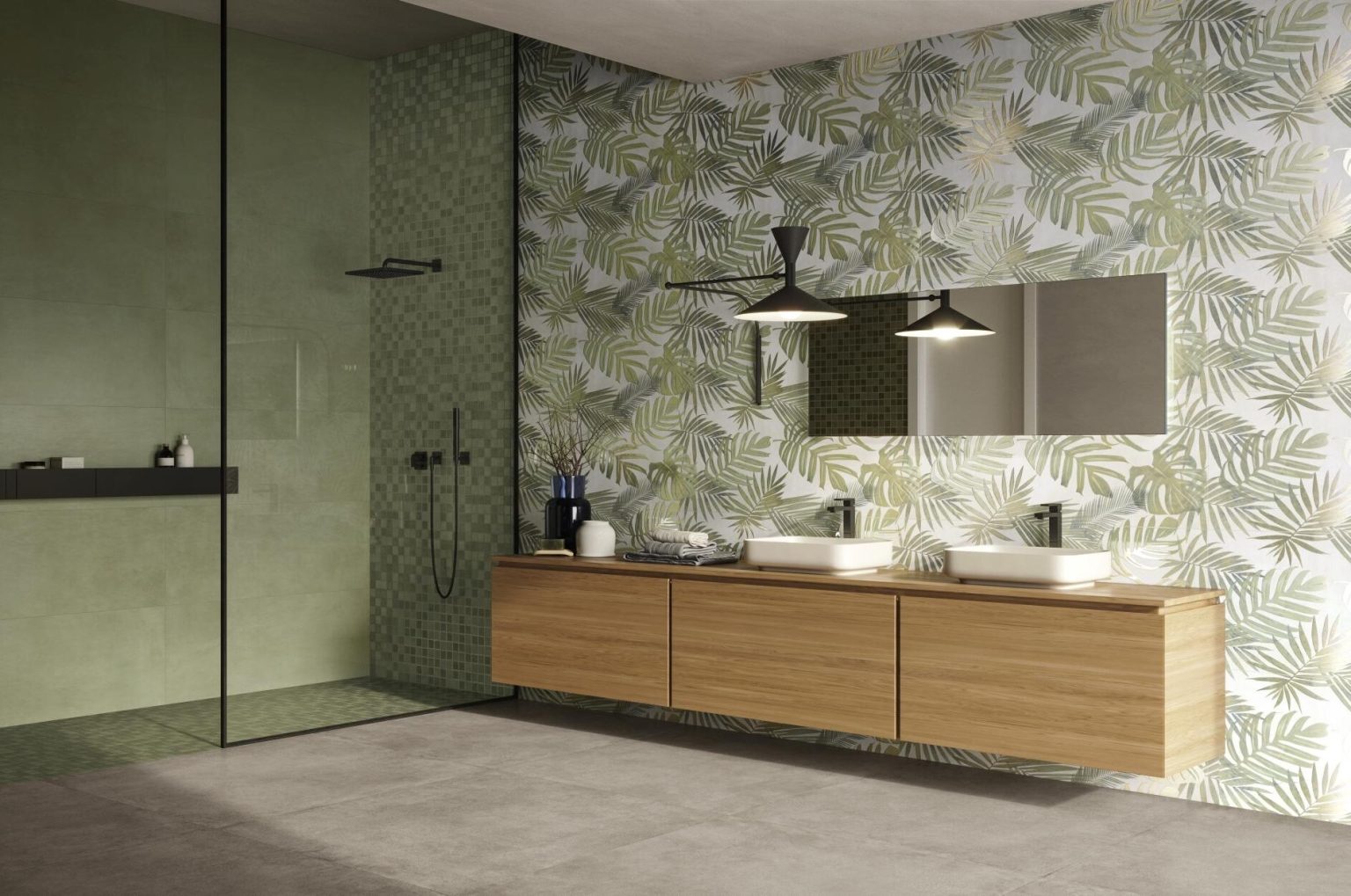 Baie cu Faianta Verde Decorata Your Match