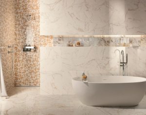 Baie Moderna cu Faianta Lucioasa Roma Gold