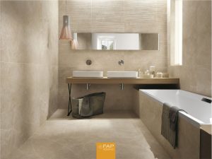 Baie amenajata cu gresie si faianta colectia Roma Fap Ceramiche