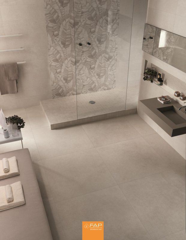 Baie cu Faianta si Decor 25x75 cm Nux