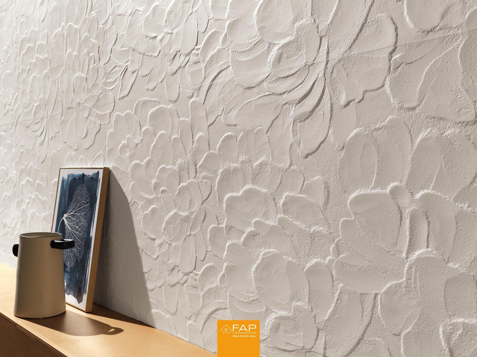 Faianta Alba Decorata 3D Lumina Sand