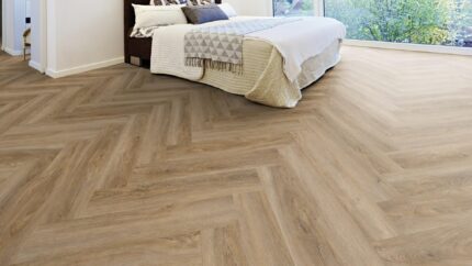 Parchet vinil LVT D10a Oak Malaga herringbone amenajare dormitor cu pardoseala vinil de la ter Hurne