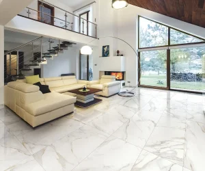 Living cu Gresie tip Marmura Calacatta EK