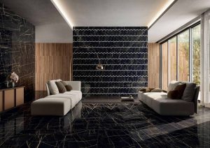 Living cu gresie portelanata lucioasa N. Marquina Extra