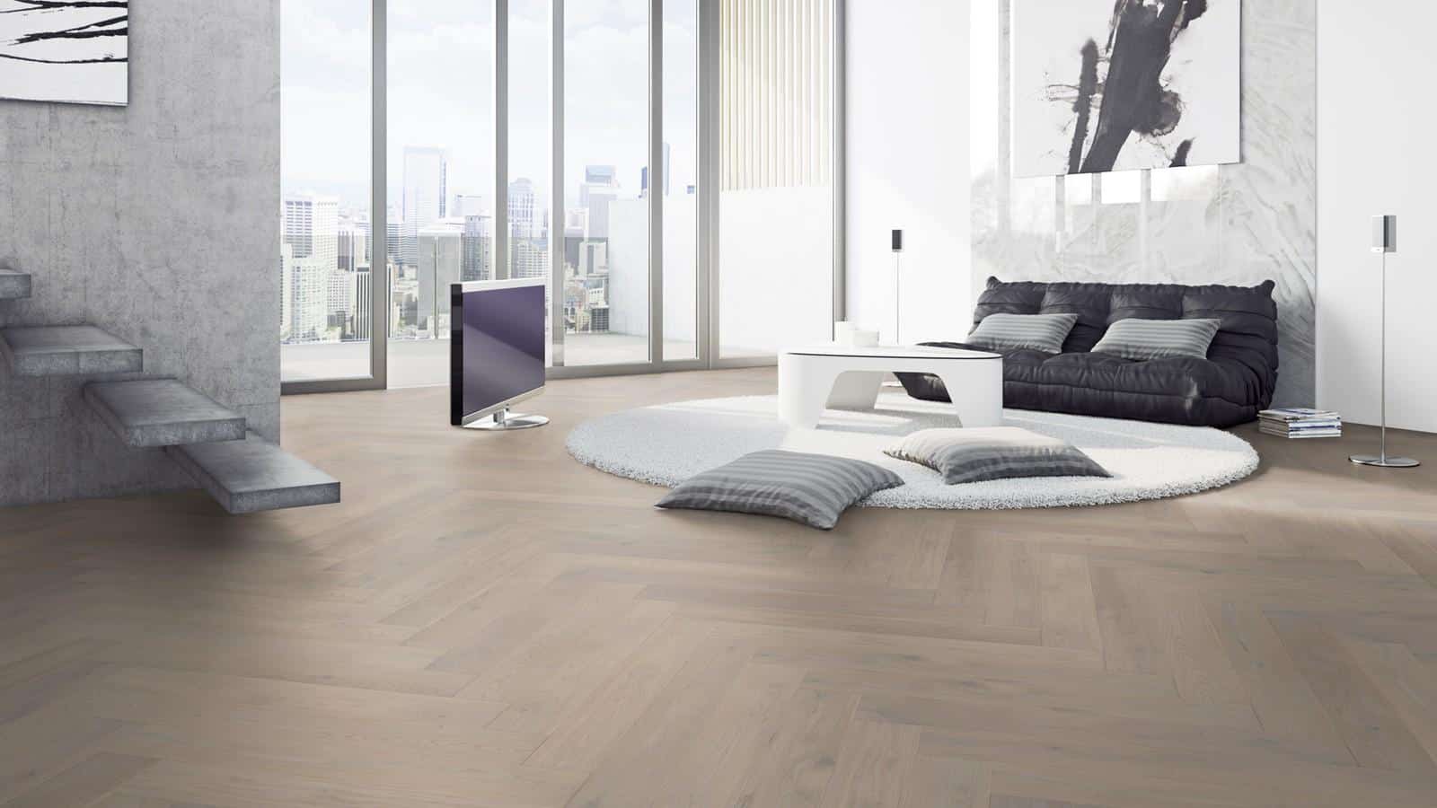 M02 Parchet Stejar Light Grey Herringbone - imagine 3