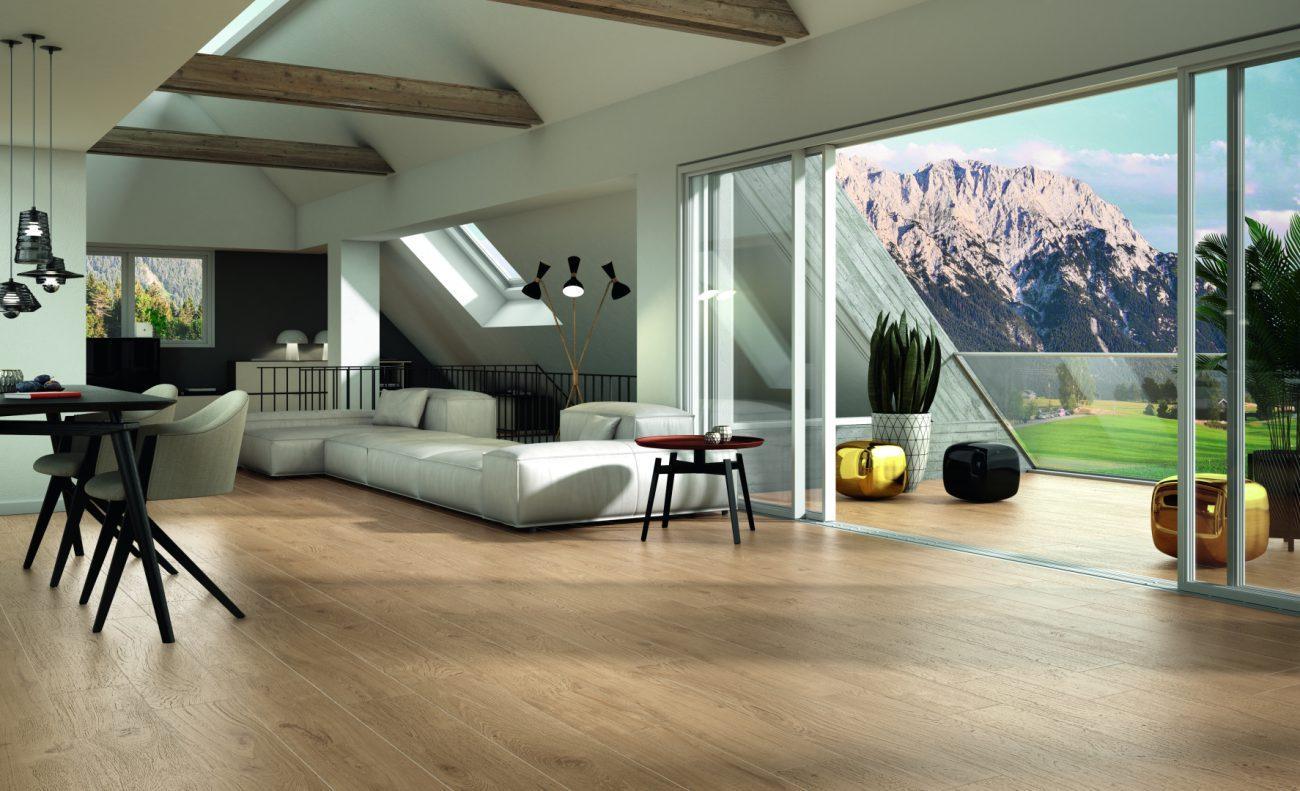 Living cu Gresie Portelanata aspect Lemn Artwood