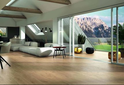 Living cu Gresie Portelanata aspect Lemn Artwood