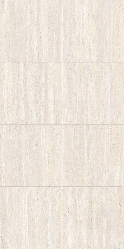 Baie cu gresie portelanata tip travertin Omnia