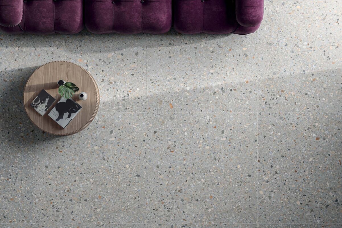 Amenajare Living Gresie tip Terrazzo Dolmix