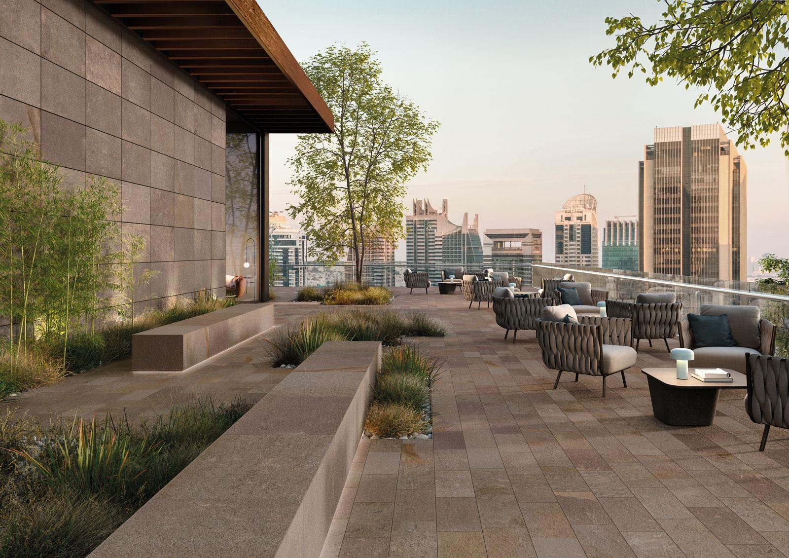 Terasa cu Gresie Portelanata Limes Porfido - imagine 1