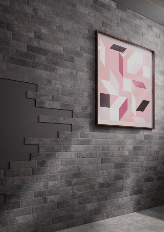 Gresie Placi Mici Story Dark Brick Amenajare Baie