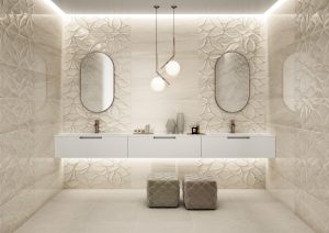 Baie Moderna cu Faianta Lucioasa 3D Castle