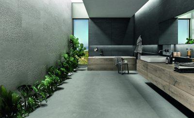 Gresie tip piatra Norgestone Gri Light Grey Struttura Cesello Amenajare Baie Moderna