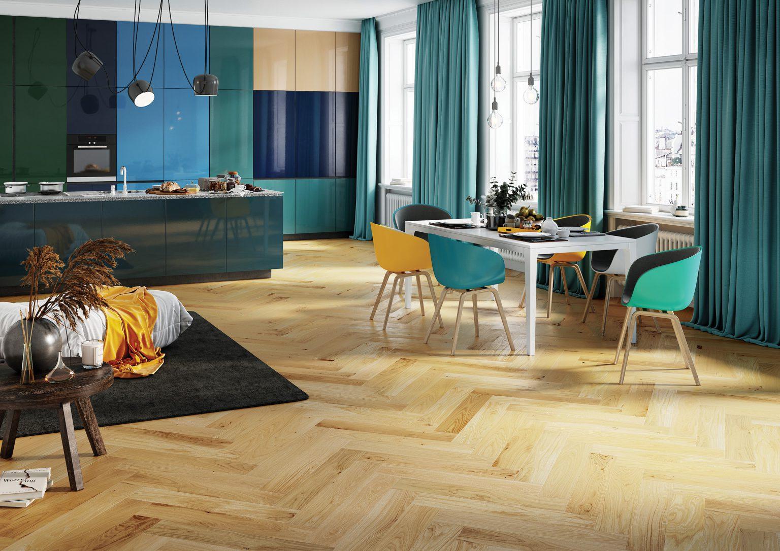 Parchet Triplustratificat Stejar Herringbone Caramel