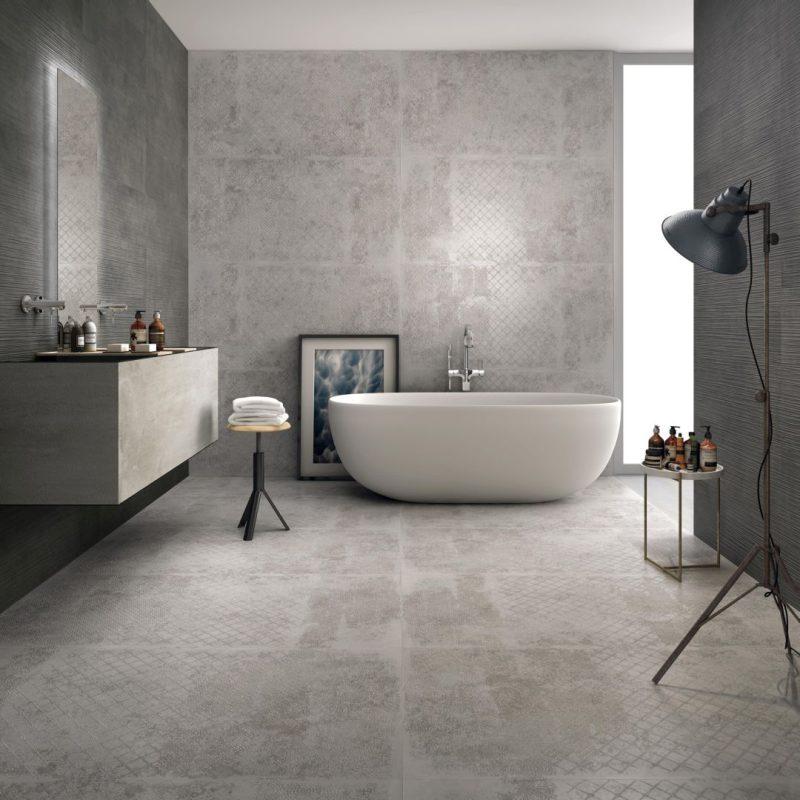 Baie cu Gresie Decorata 75x150 cm Art Cement