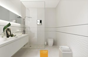 Baie cu Faianta Alba Mata 25x75 cm Lumina