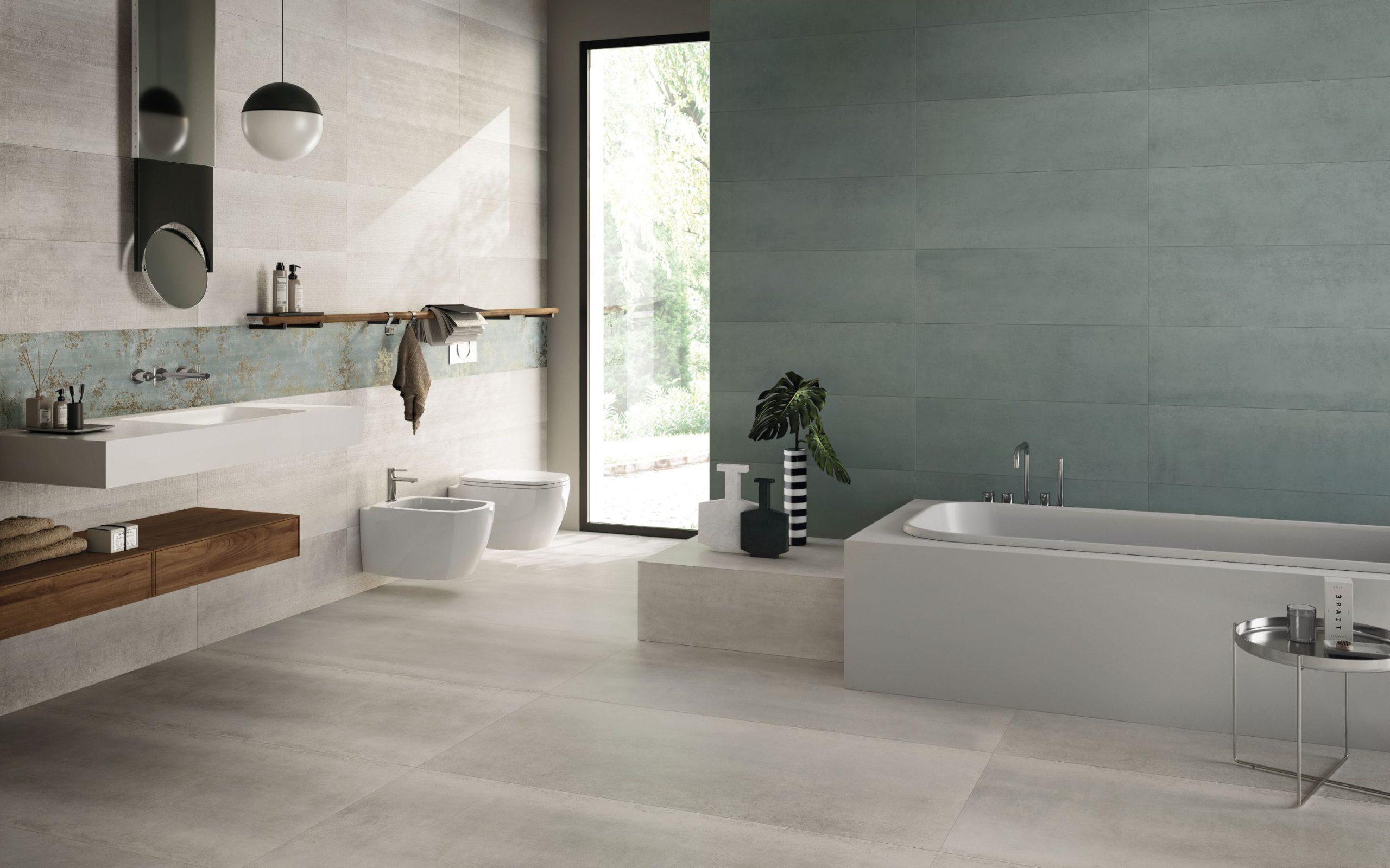 Baie Moderna cu Gresie si Faianta Verde Met.All - imagine 1