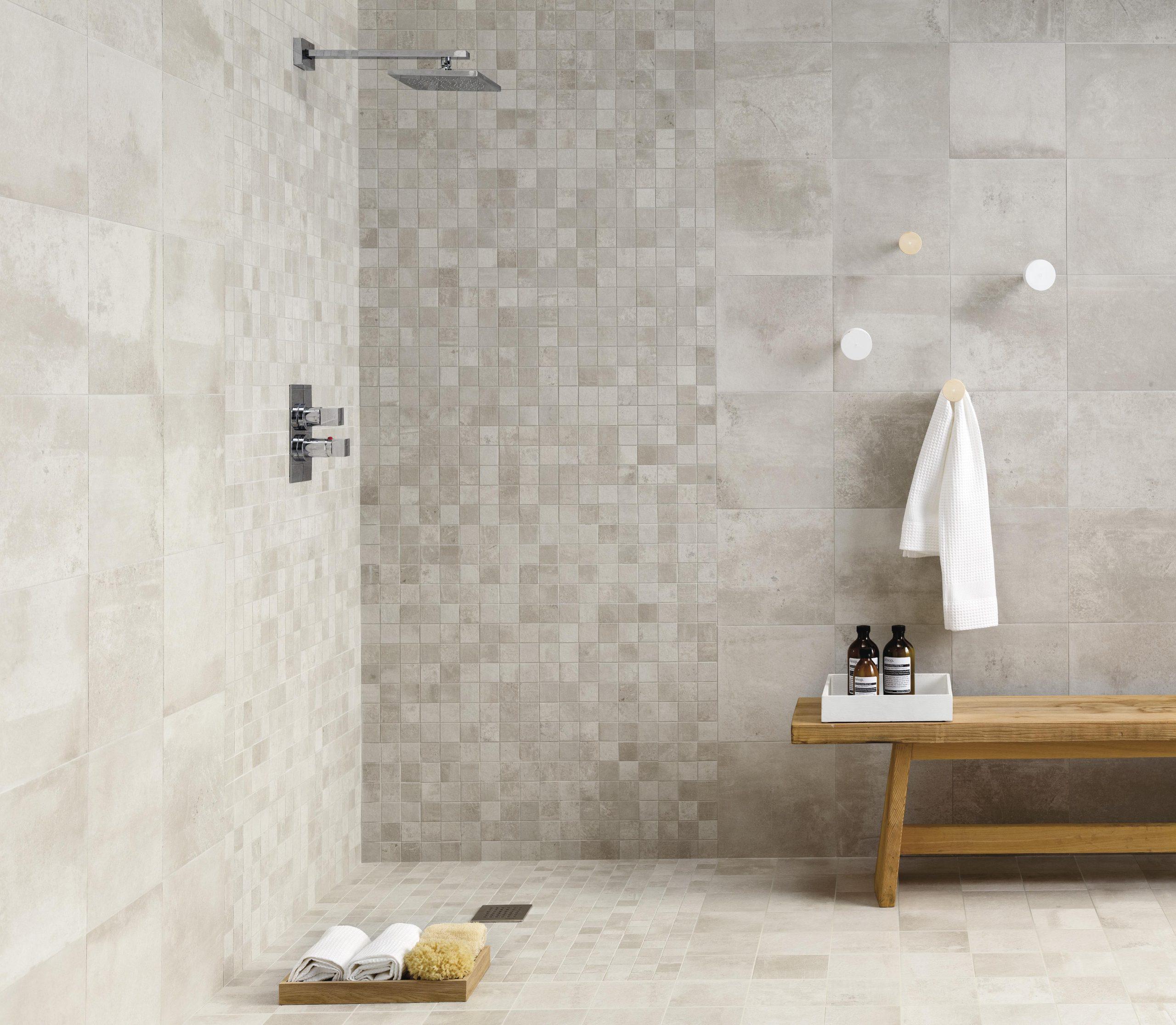 Gresie si Mozaic Entropia Bianco Amenajare Baie