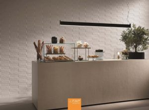 Bucatarie cu faianta alba 3D Lumina 30.5x91.5 cm