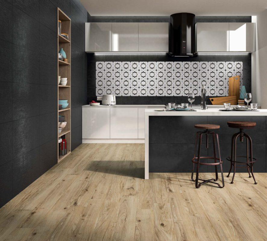 Gresie tip Parchet si Faianta Deco Bucatarie