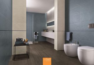 Amenajare baie cu faianta Albastru Colornow Avio