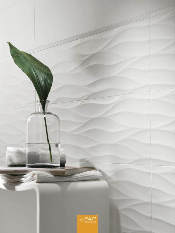 Baie cu Faianta Alba Mata 25x75 cm Lumina